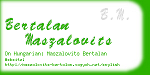 bertalan maszalovits business card